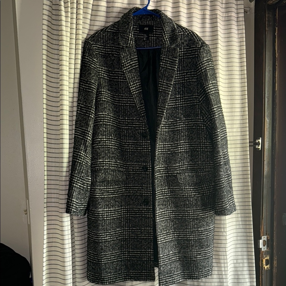 H&M Monochrome Checkered Coat